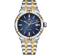 Maurice Lacroix AIKON Data automatica 42 mm, acciaio inossidabile bicolore e cassa e cinturino placcati oro 2N 10 micron, quadrante blu con motivo Clous de Paris, resistenza 20 ATM