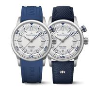 Maurice Lacroix Pontos S Diver PT6248-SS00L-130-4 - Set orologio blu in acciaio inox da 42 mm, Argento, Subacqueo