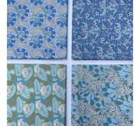 Maurice Pillard Verneuil 100% Cotone Percalle 4 Pezzi Set di Scampoli Designer Fat Quarter Stoffa per Quilting, Patchwork, Cucito Creativo | 50 x 52 cm (19" x 20") (Confezione 7)