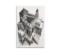 Maurits - Poster su tela, motivo: Cornelis Escher, decorazione artistica da parete per interni, decorazione per interni, per bar, ristoranti, soggiorno, 40 x 60 cm