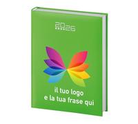 MAURIX Agenda 2026 Giornaliera Personalizzabile con Logo e Frase - Ideale per Ricordarti i tuoi Appuntamenti - Formato 15 x 21 - Disponibile in Diversi Colori (VERDE LIME)