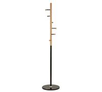Mauro Ferretti Appendiabiti Step Ø 37x172 cm, Metallo e Legno, Nero/Marrone