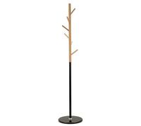 Mauro Ferretti Appendiabiti Tree cm Ø 36X172, Metal, Legno e Marmo, Nero/Marrone