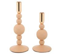 Mauro Ferretti Candle Holder Set Aster Rosa Ferro Rosa e Oro 10X20-10X25,5
