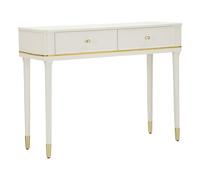 Mauro Ferretti Console Camille Bianca, MDF e Legno di Pino, Bianco e Oro, 101x37x78 cm