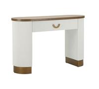 Mauro Ferretti Console Tolosa, MDF e Ferro, Bianco e Marrone, 121x40x78 cm