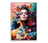 Dipinto su tela completo di telaio in legno e cornice GIAGUARO Dimensione 82x4x h82 cm telo in plastica multicolor multicolor