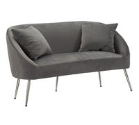 Mauro Ferretti Divanetto Silvery C/Cuscini 137x69 cm in Velluto Grigio