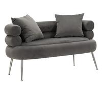 Mauro Ferretti Divanetto Silvery Plus C/Cuscini 69x133x68 Grigio e Argento