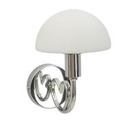 Lampada da parete Applique in metallo Argentato LOVY SILVER Dimensioni 24x13x h 76 cm Vetro satinato dalla forma geometrica e regolare argento