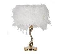 Mauro Ferretti Lampada da Tavolo Cart Bianca Ø 25X47 cm, Metallo e Plastica, Oro e Bianco