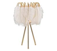 Mauro Ferretti Lampada da Tavolo Feather Stand Ø 40X60 cm in Metallo e plastica, Oro e Bianco