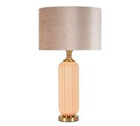 Mauro Ferretti Lampada da Tavolo Perly -C- Vetro, Perla e Oro, 64x35,5 cm