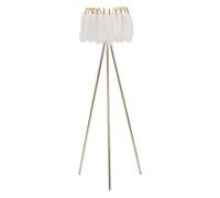 Mauro Ferretti Lampada da Terra Feather Stand 46X147 cm in Ferro e Plastica Dorata e Bianca