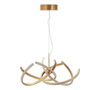 Mauro Ferretti Lampadario LED Celtic, Alluminio, Oro/Bianco, 120x62 cm