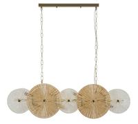 Mauro Ferretti Lampadario Osaka, Iron and Glass, Oro, Marrone e Trasparente, 100x23x28 cm