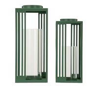 Mauro Ferretti Lanterne Linee Coppia Vetro TEMPERATO Verde 43,5X18,3X18,3