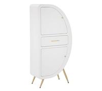 Mauro Ferretti Mobiletto 2 Ante Venus MDF e Metallo Bianco e Oro 60x32x133
