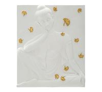Mauro Ferretti Pannello Buddha 3D POLYRESIN Bianco E Oro 55,5X46X5,7