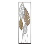 Pannello in ferro e legno foglie-30,5x1,90x h 99 cm oro argento metallo peso 1,3 kg multicolore metallo mulricolor