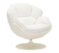 Mauro Ferretti Poltrona Girevole Bianca In Stile Retrò Cm 85X80X81