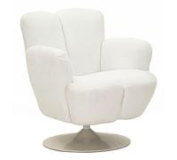 Mauro Ferretti Poltrona Girevole Bianca In Stile Retrò Cm 86X77X92