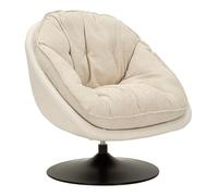 Mauro Ferretti Poltrona Girevole Crema In Stile Retrò Cm 78X78X84