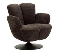 Mauro Ferretti Poltrona Girevole Nera In Stile Retrò Cm 86X77X92