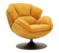 Mauro Ferretti Poltrona Girevole Senape In Stile Retrò Cm 85X80X81