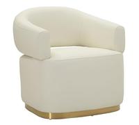 Mauro Ferretti Poltrona Minsk Plus Elegante, MDF, Bianco/Oro, 80x84x80 cm