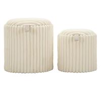 Mauro Ferretti Pouf Goteborg Coppia MDF Bianco Ø 40X42-31X32