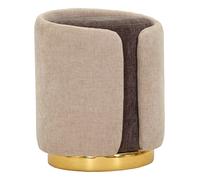 Mauro Ferretti Pouf Stile Glam Bicolore Con Base Dorata Cm Ø 40X50