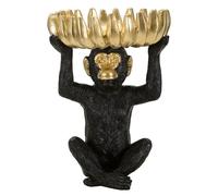 Mauro Ferretti Scimmia S/Vuoti Tasche Banane Ø 23X31,5 Polyresin Nero/Oro