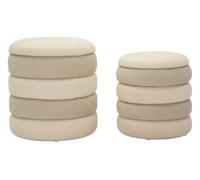 Mauro Ferretti Set 2 Pouf Stile Nordico Cm Ø 44X47-35X39