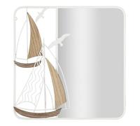 Mauro Ferretti Specchio da Muro Adriatic 60x4,4x60 cm MDF, Metallo e Specchio Bianco e Marrone
