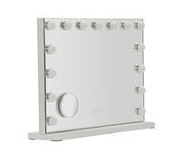 Mauro Ferretti Specchio da Tavolo Hollywood, Ferro e Specchio, Bianco, 55x14x43 cm