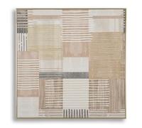 Mauro Ferretti Stampa Dipinta su Tela Lignes C/Cornice -B- Multicolor 60X3X60