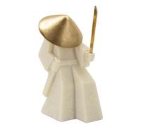 Mauro Ferretti Statua Samurai Toku Quarzy in Polyresin e Metallo Bianco e Oro 24,5x14x9 cm