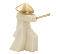 Mauro Ferretti Statua Samurai Toku Quarzy in Polyresin e Metallo Bianco e Oro 30x34x12 cm
