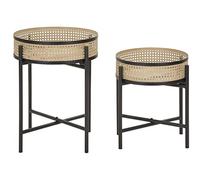 Mauro Ferretti Tavolinetti Coppia Fuji cm Ø 40X50-35X40 Metallo Multicolor