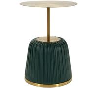 Mauro Ferretti Tavolinetto Egle Verde cm Ø 40X55, Metal e PU, Grigio/Verde