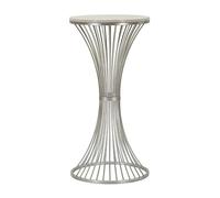 Mauro Ferretti Tavolinetto Funnel cm Ø 40X79, Metallo e Marmo, Argento