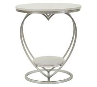 Mauro Ferretti Tavolinetto Heart Argento, Iron e Marble, Ø 40x45,5 cm