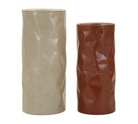 Mauro Ferretti Tavolini Norimberga Coppia Ø 30X70-27X60 Metal Red/White