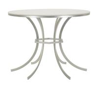 Mauro Ferretti Tavolo da Pranzo Istanbul Ø 100 cm, Iron e Marble, Silver e White, 76,5x100x100 cm