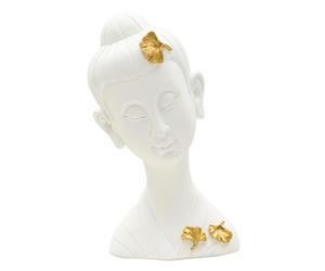 Mauro Ferretti Testa Buddha -A- Polyresin Bianco Oro 21,5X16X35 cm