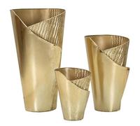 Vasi Set di 3 vasi dorati Ideali per piante tre diametri Dimensioni 39X42X75-32X32X55-25X25X35 cm Ideali per piante cm in metallo oro oro