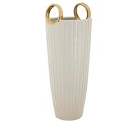 Mauro Ferretti Vaso Ceramica Shopping 18X45 cm Bianco Oro
