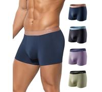 Mauro Kane Boxer da Uomo Modal Mutande Uomo Boxer Pacchetto da 4 Pantaloncini Intimo Maschile Traspirabilità Elasticizzato Trunks Blu/Blu Scuro/Viola/Verde XL