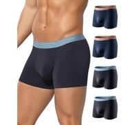 Mauro Kane Boxer da Uomo Modal Mutande Uomo Boxer Pacchetto da 4 Pantaloncini Intimo Maschile Traspirabilità Elasticizzato Trunks Blu/Blu Scuro M